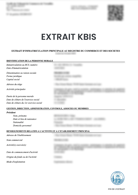 Aperçu Kbis
